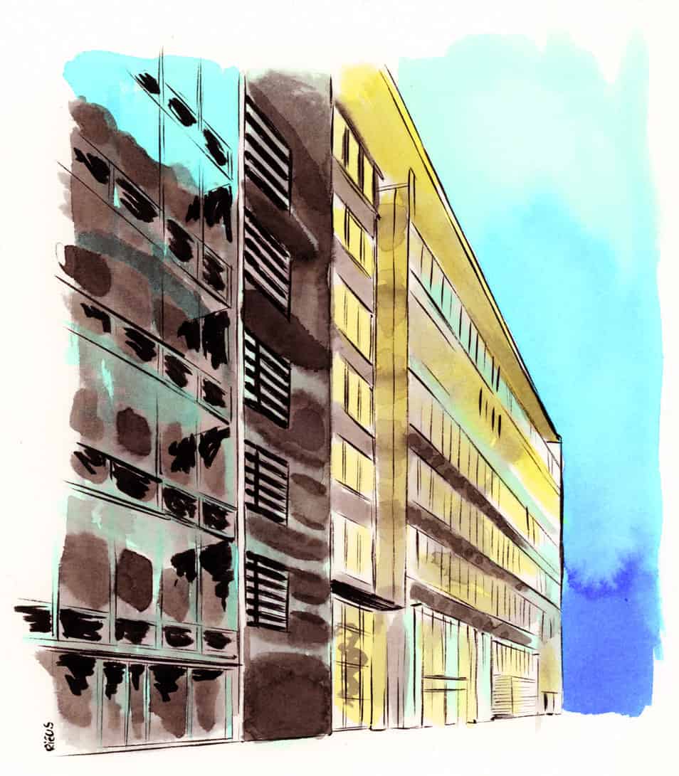 Aquarelle architecture moderne 6