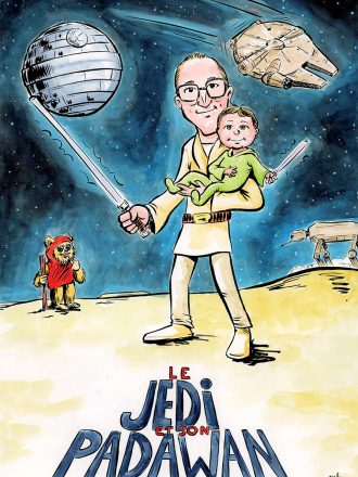 Caricature sur le thème de Star Wars