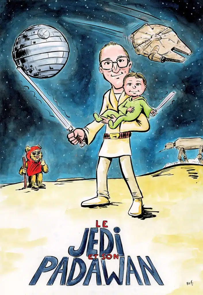 Caricature sur le thème de Star Wars