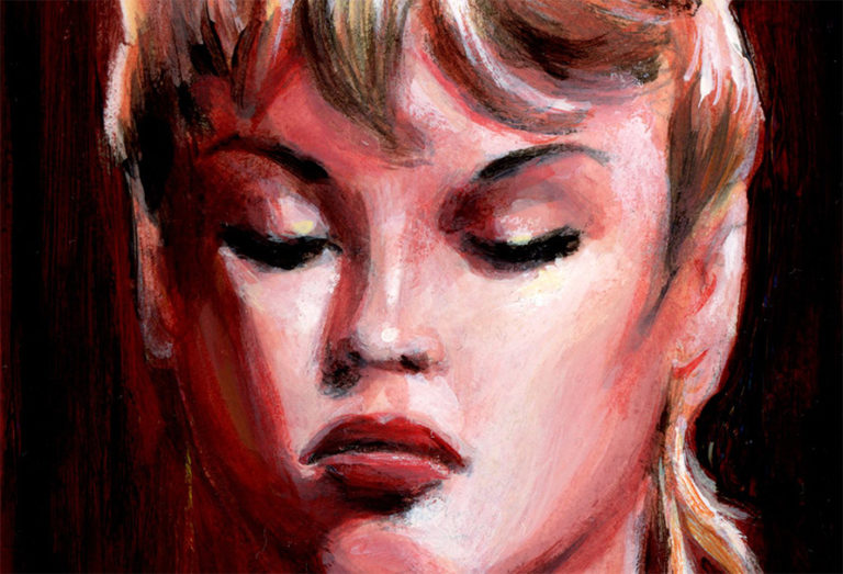 1956 - Brigitte Bardot, portrait à la peinture acrylique