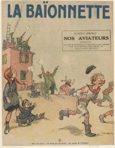 Illustration couleur de Poulbot pour le journal La Baïonnette