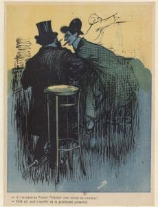 Illustration de Poulbot pour un numéro spécial de L'Assiette au Beurre critiquant de manière satirique le monde du journalisme. 1903