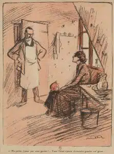 L'Assiette au Beurre - Marchand de Sommeil Illustration pour la revue L'Assiette au Beurre, sur la vie des enfants pauvres. 1910