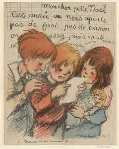 Mon cher petit Noël Un enfant écrit une lettre au Père Noël.