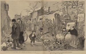 L'Assiette au Beurre. Deux enfants discutent de leur pauvreté, illustrant la misère quotidienne avec un dialogue poignant.