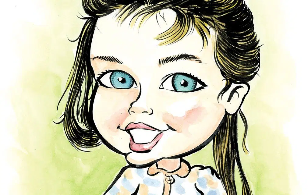 Birthday caricature for a 3-year-old girl