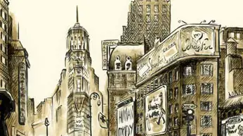 Dessin à l’aquarelle de New York en 1943