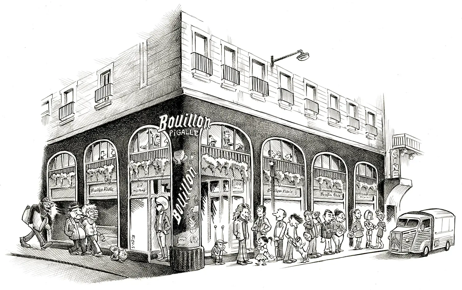 Caricature du Bouillon Pigalle