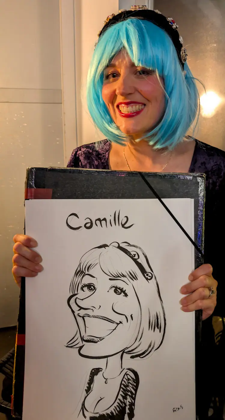 Caricature en boîte de nuit