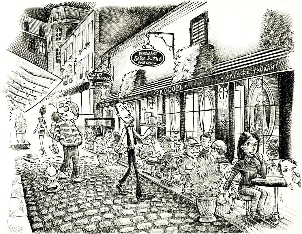Caricature du Procope