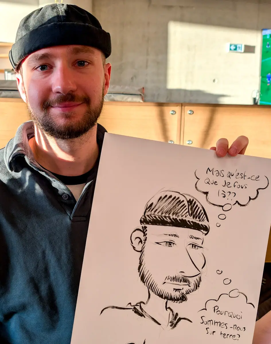 [Image d'une caricature dans une salle de sport]