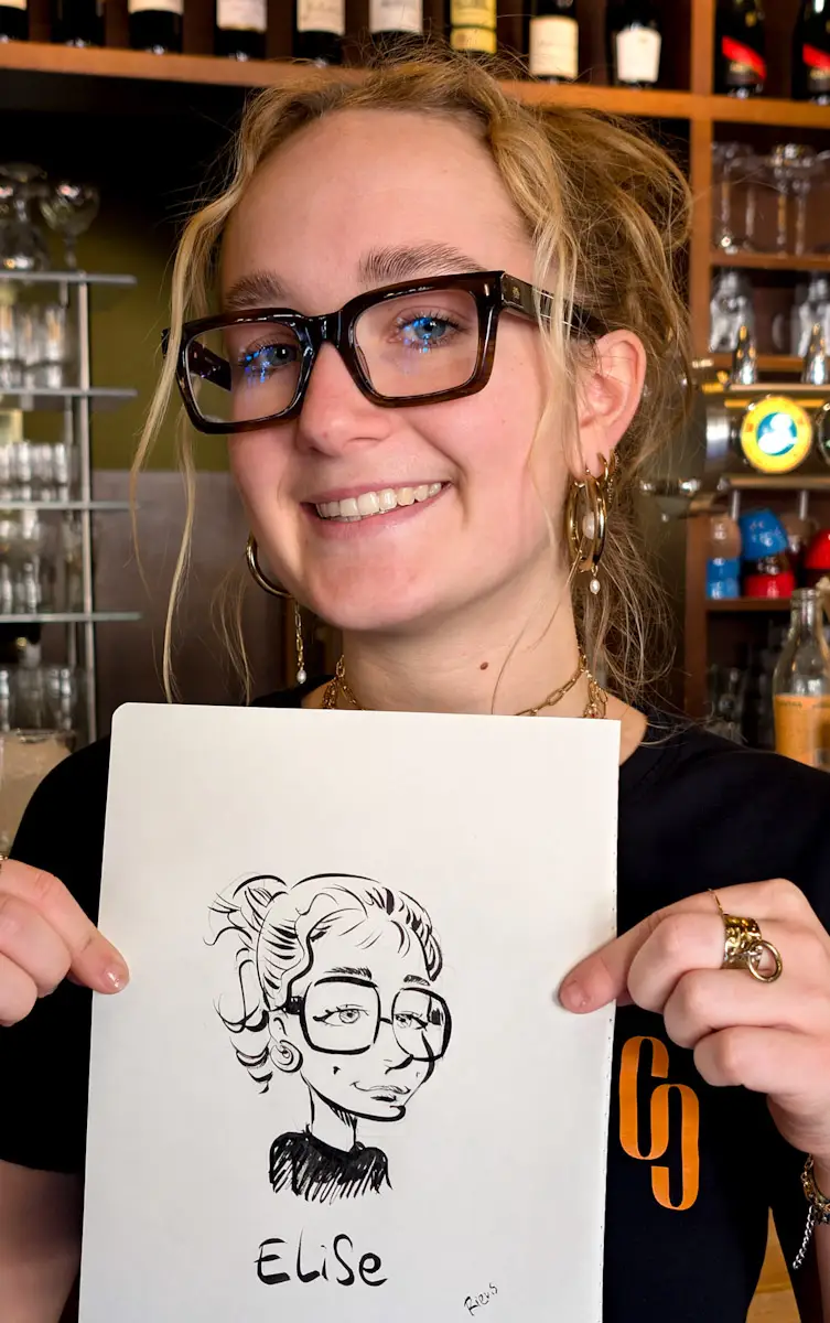 [Image d'une caricature d'une serveuse]