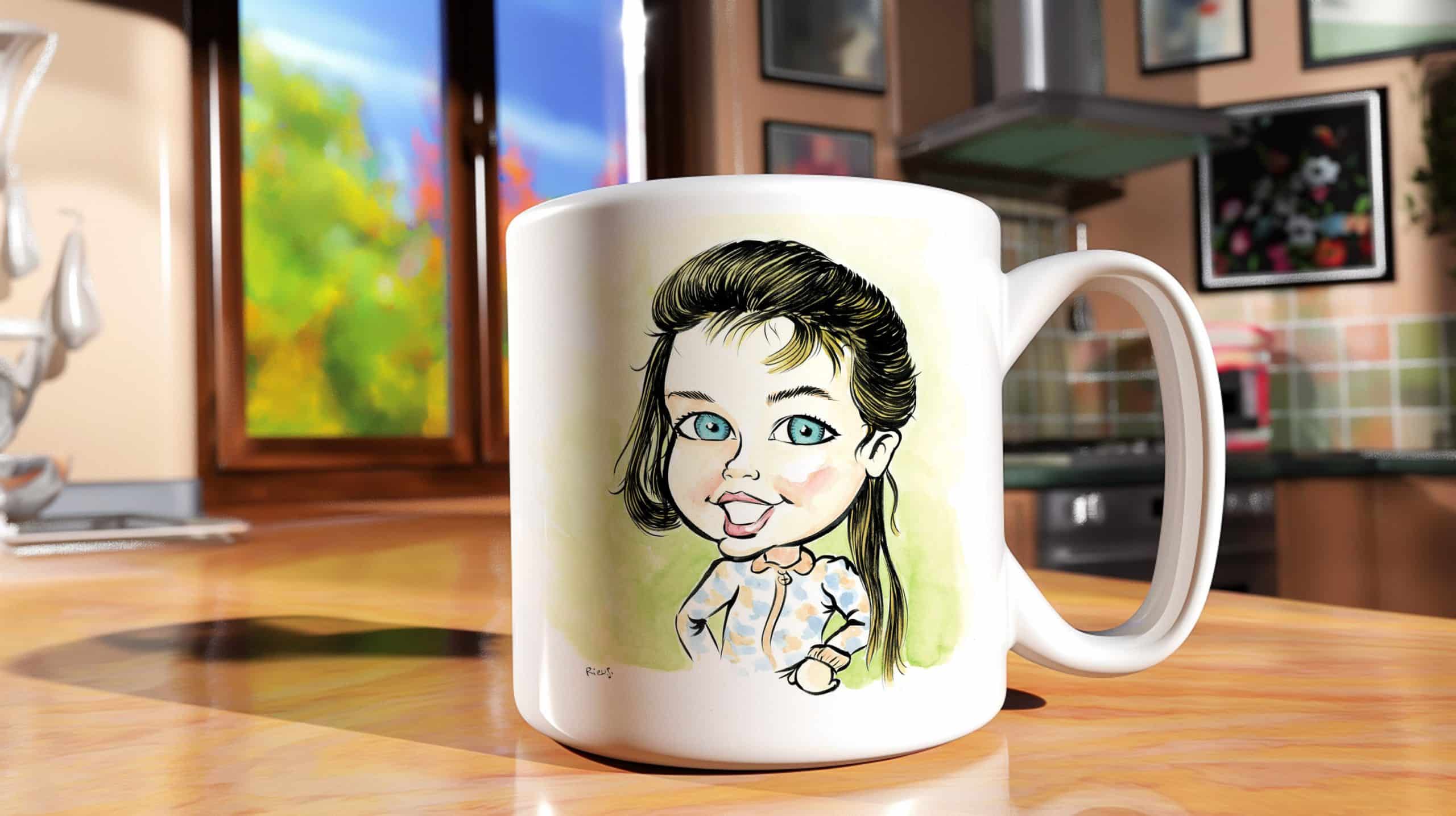 Mug avec une caricature personnalisée