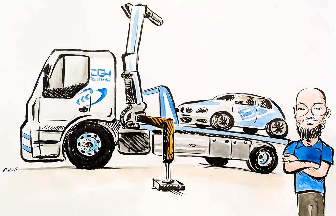 Caricatures de voitures 8 Caricature d'un camion et d'une voiture de sport