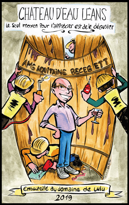 Étiquette de vin illustrée