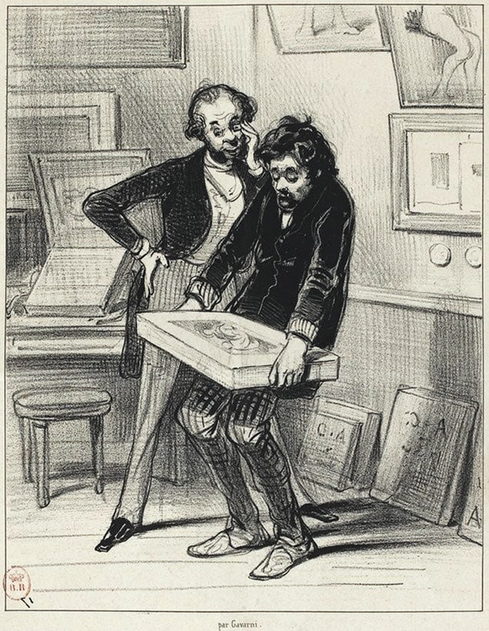Pierre lithographique et outils