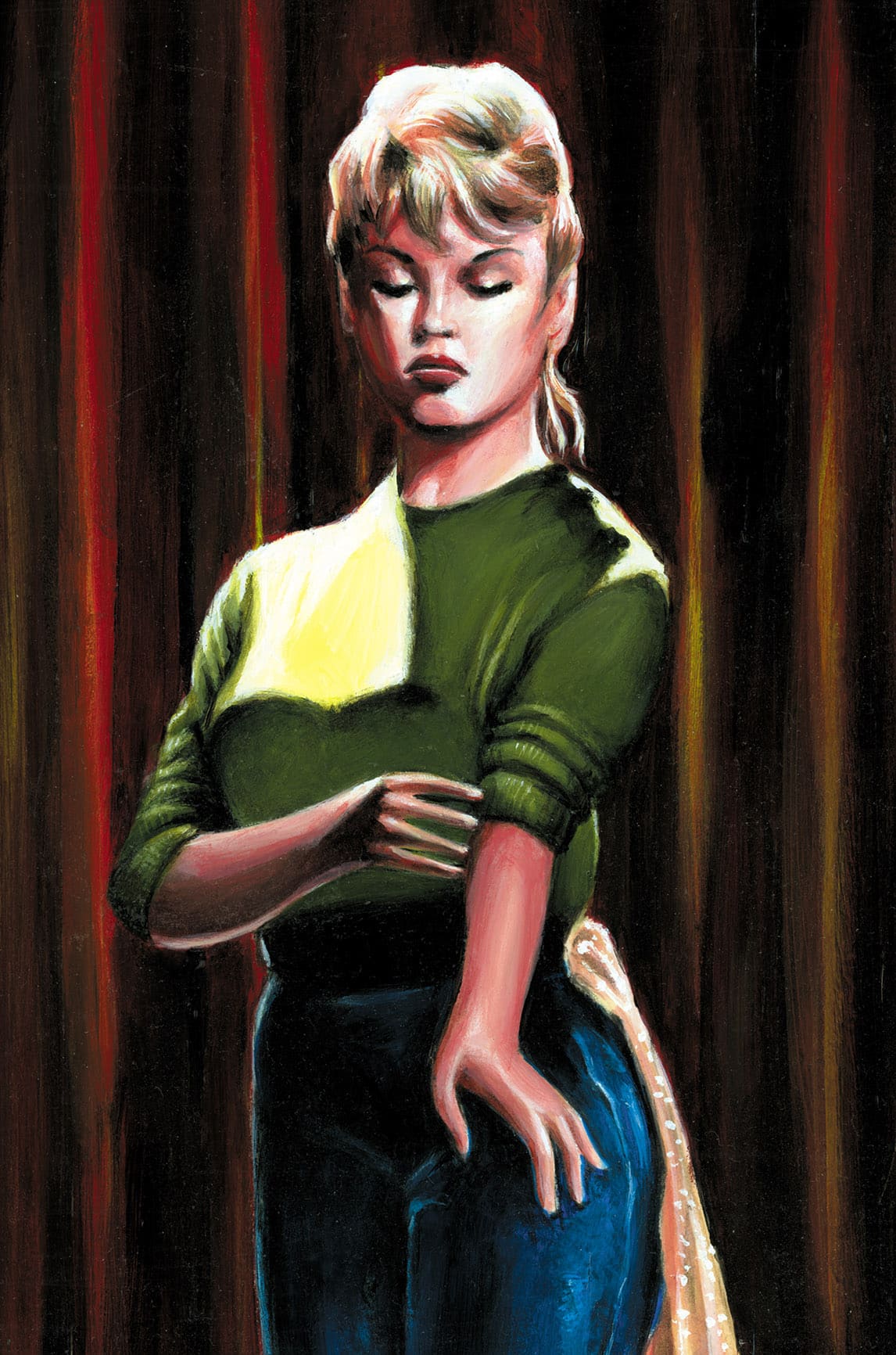 Brigitte Bardot, second portrait - peinture acrylique sur papier canson a3 par Sébastien Rieu
