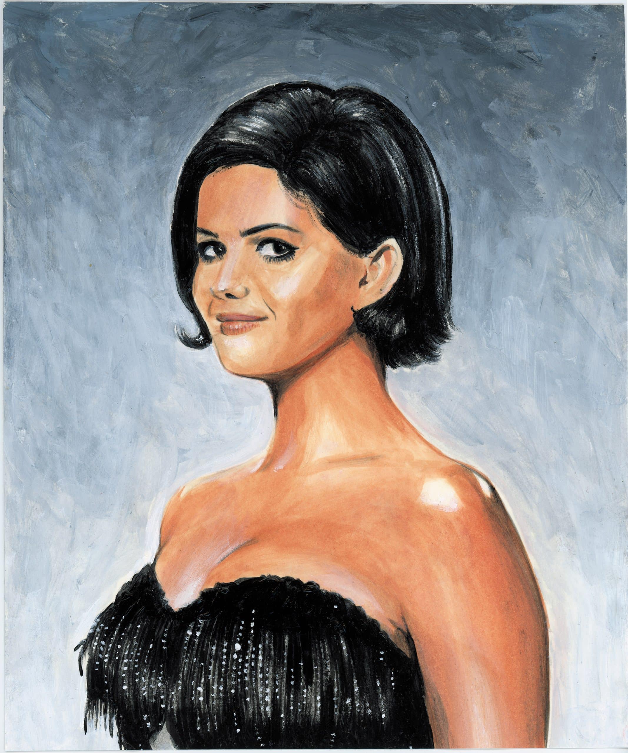 Claudia Cardinale - peinture acrylique sur papier canson par Sébastien Rieu