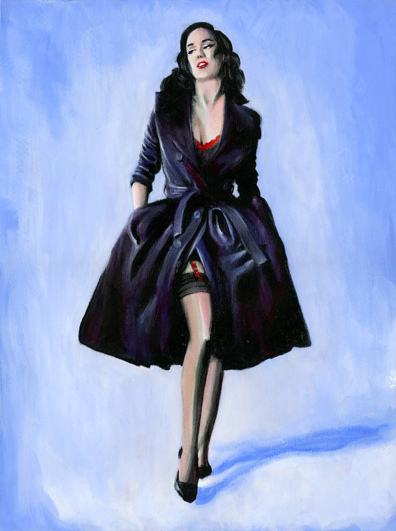Dita Von Teese - peinture acrylique sur papier canson par Sébastien Rieu