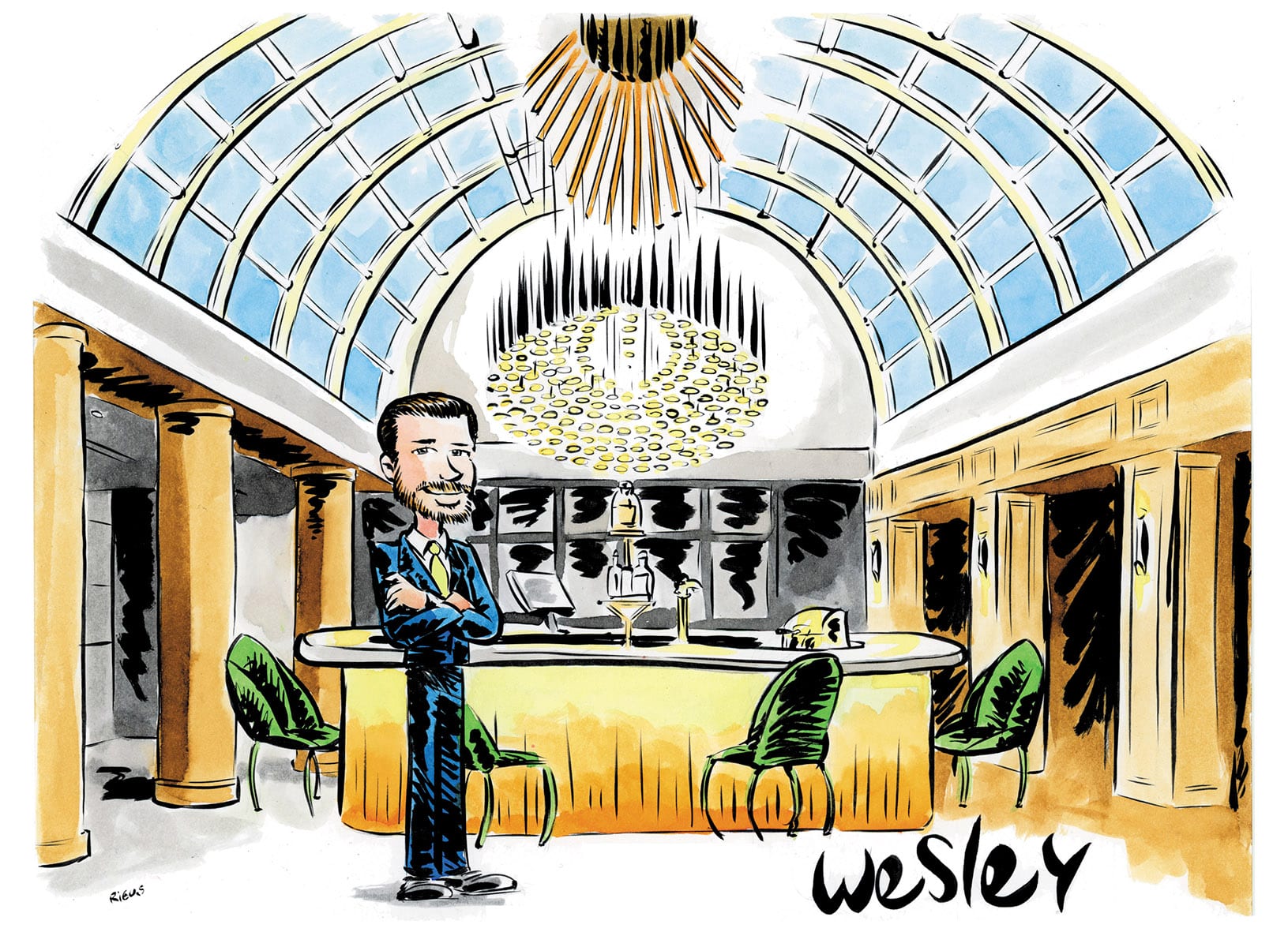 Portrait employé du mois hôtel de Versailles — illustration Sébastien Rieu