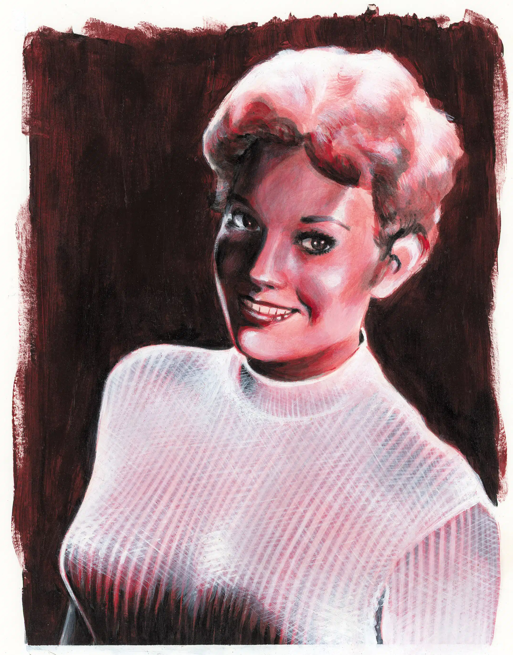 Peinture de Kim Novak en pin-up