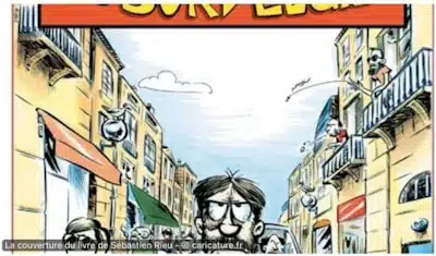 Caricature de bordelais dans une rue de Bordeaux