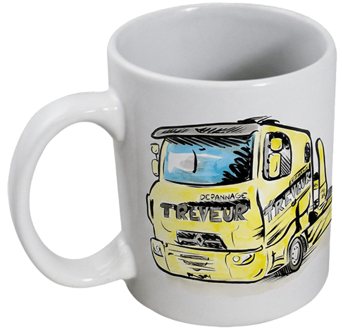 Exemple de mug avec caricature de camion