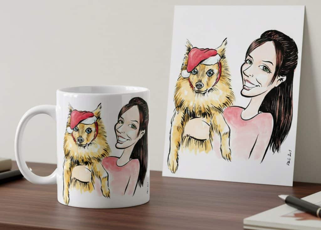 mug personnalisé avec une caricature
