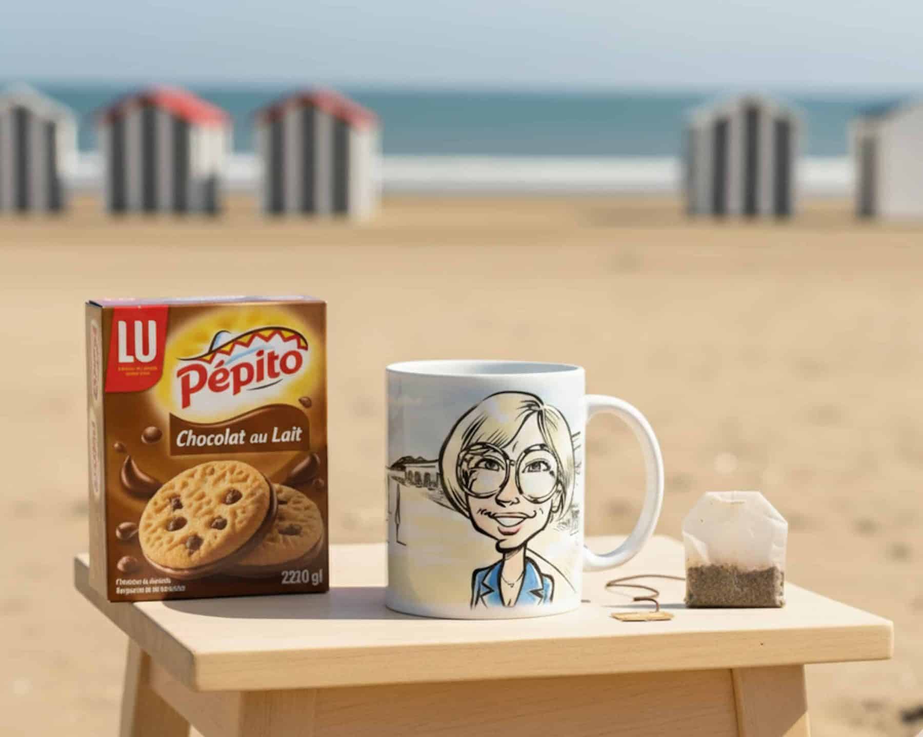 Mug Personnalisé avec une Caricature 3 mug de vacances à la Baule