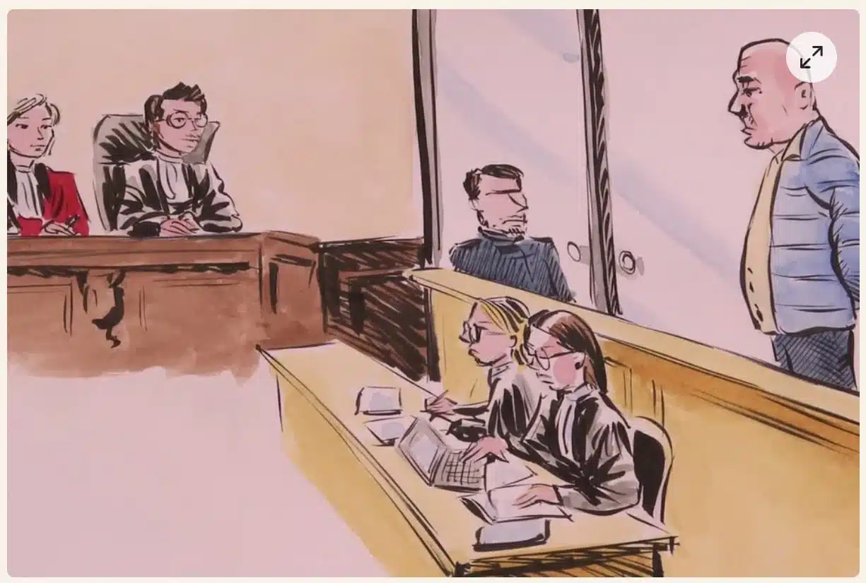 Dessin d'audience du procès
