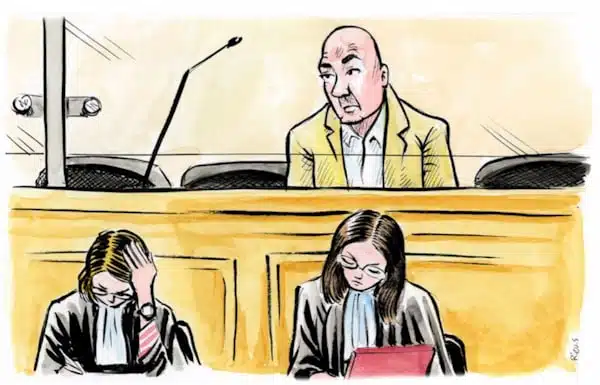 Dessin du procès de Mounir Boutaa