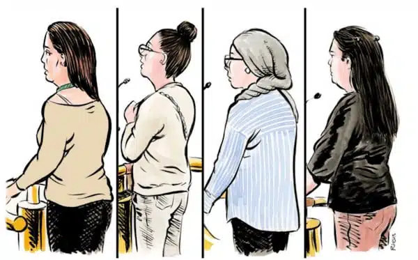 Dessin du procès de Mounir Boutaa
