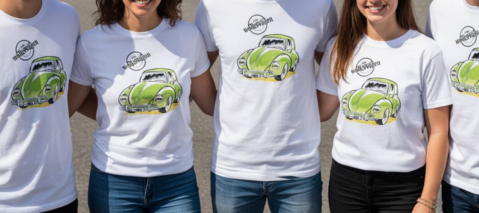 Exemple de t-shirt avec caricature de Volkswagen