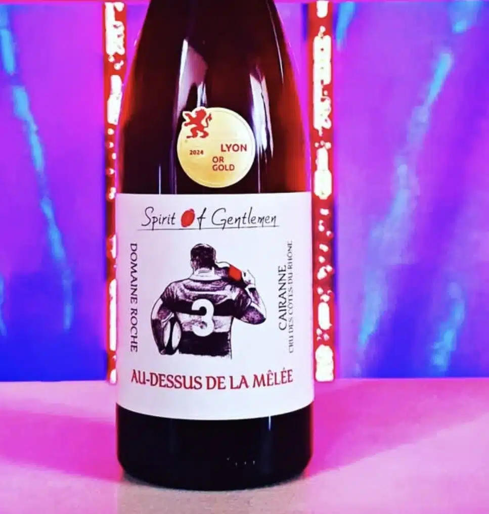 Étiquette de vin thème rugby