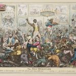 The New Union Club - juillet 1819. C'est l'une des caricatures les plus tristement célèbres et racistes de l'époque. Elle vise le mouvement pour l'abolition de l'esclavage en dépeignant un banquet de la
