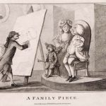 Un long menuet dansé à Bath. par Henry William Bunbury. Année : 1782. Caricature reconnue pour son format de