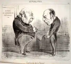 Honoré Daumier — Caricaturiste & Lithographe, Le Charivari 3 Confusion de la fusion, 1850 — Le Charivari.