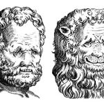 De Humana Physiognomonia Libri Iiii . Homme et lion. Giambattista della Porta.