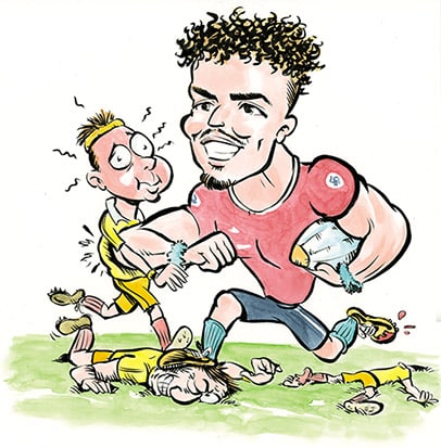 Caricature joueur de rugby