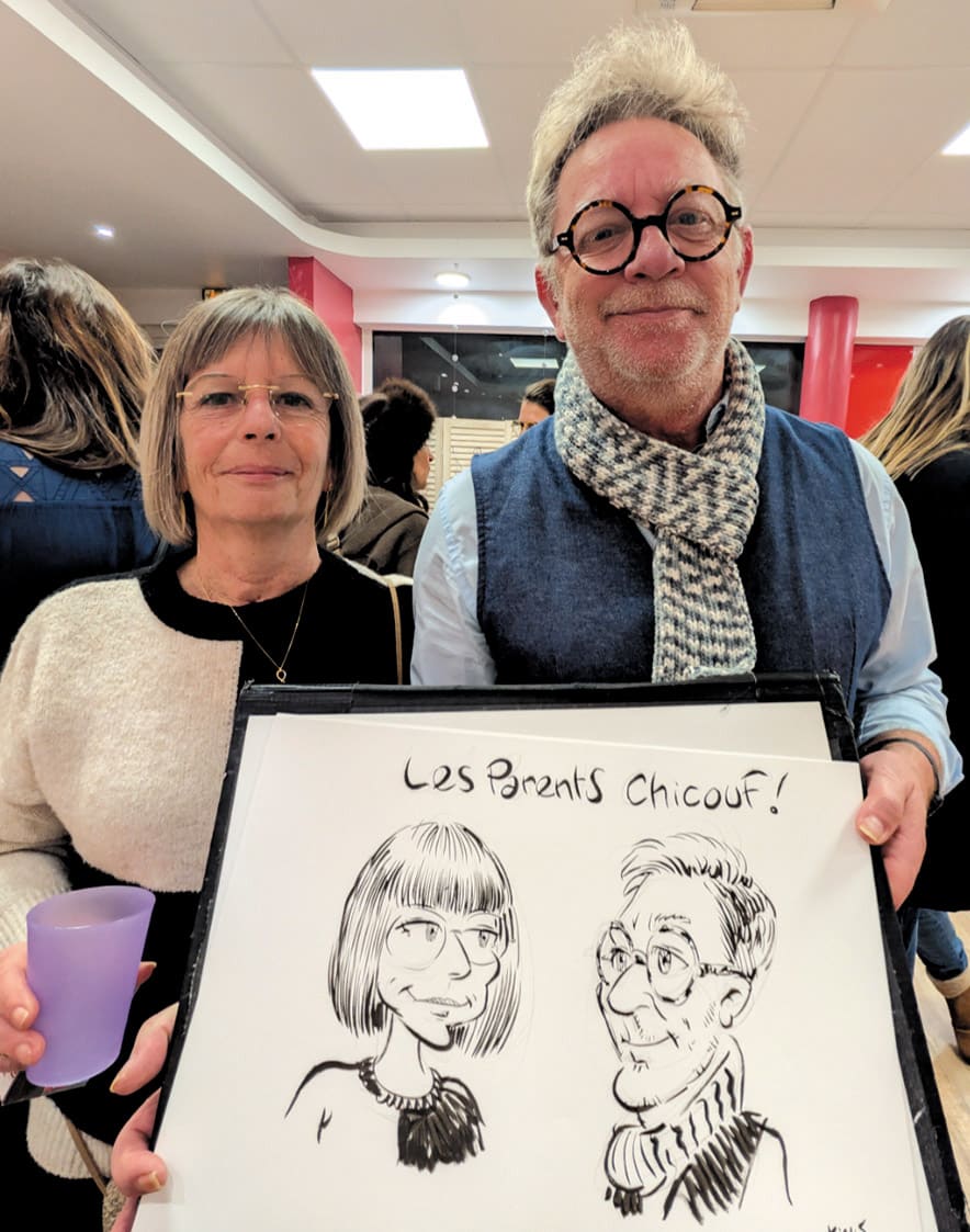Caricature couple événement Bordeaux
