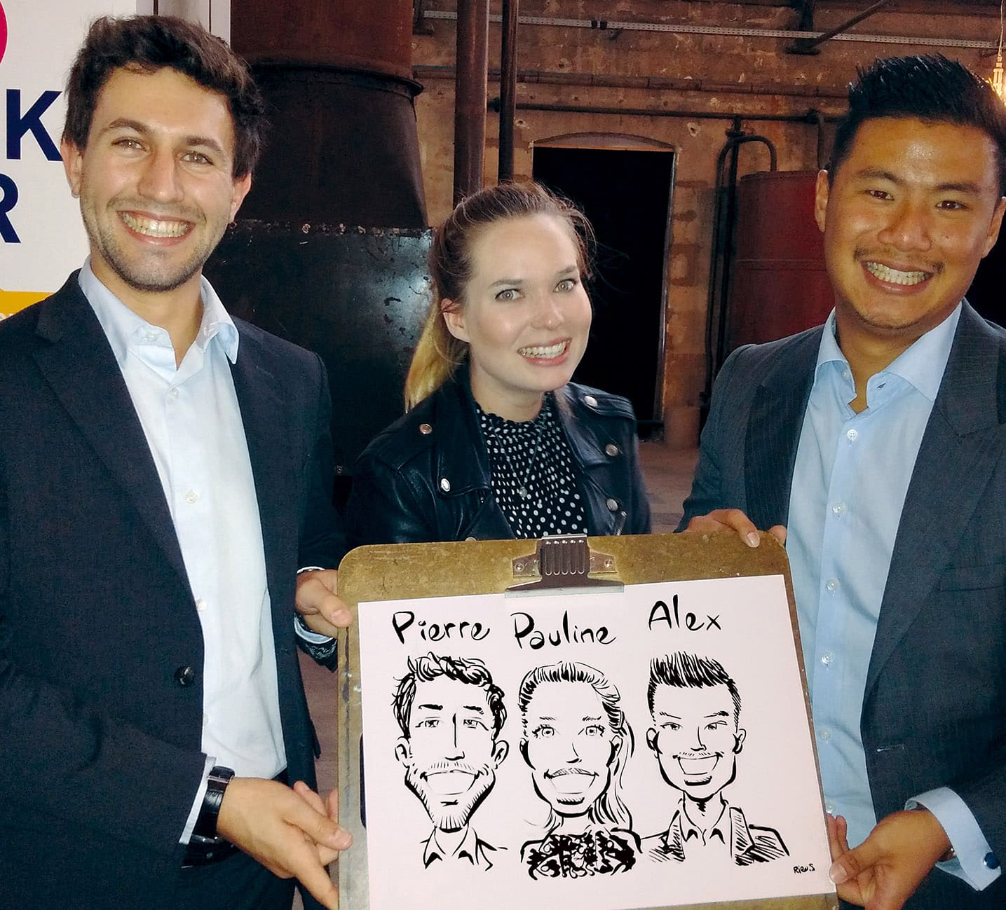 Trio caricature soirée Bordeaux