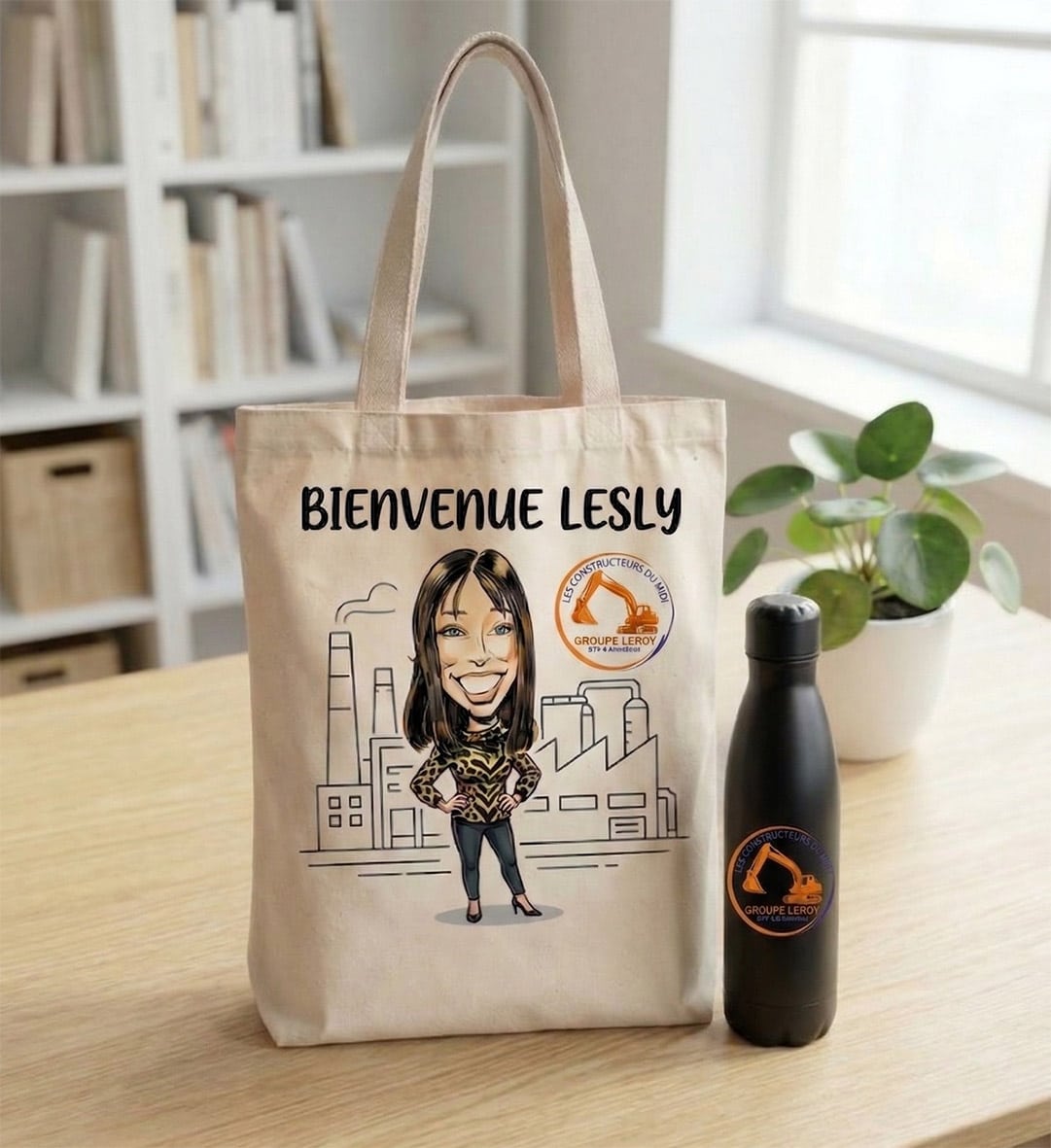 Tote bag et gourde isotherme illustrés