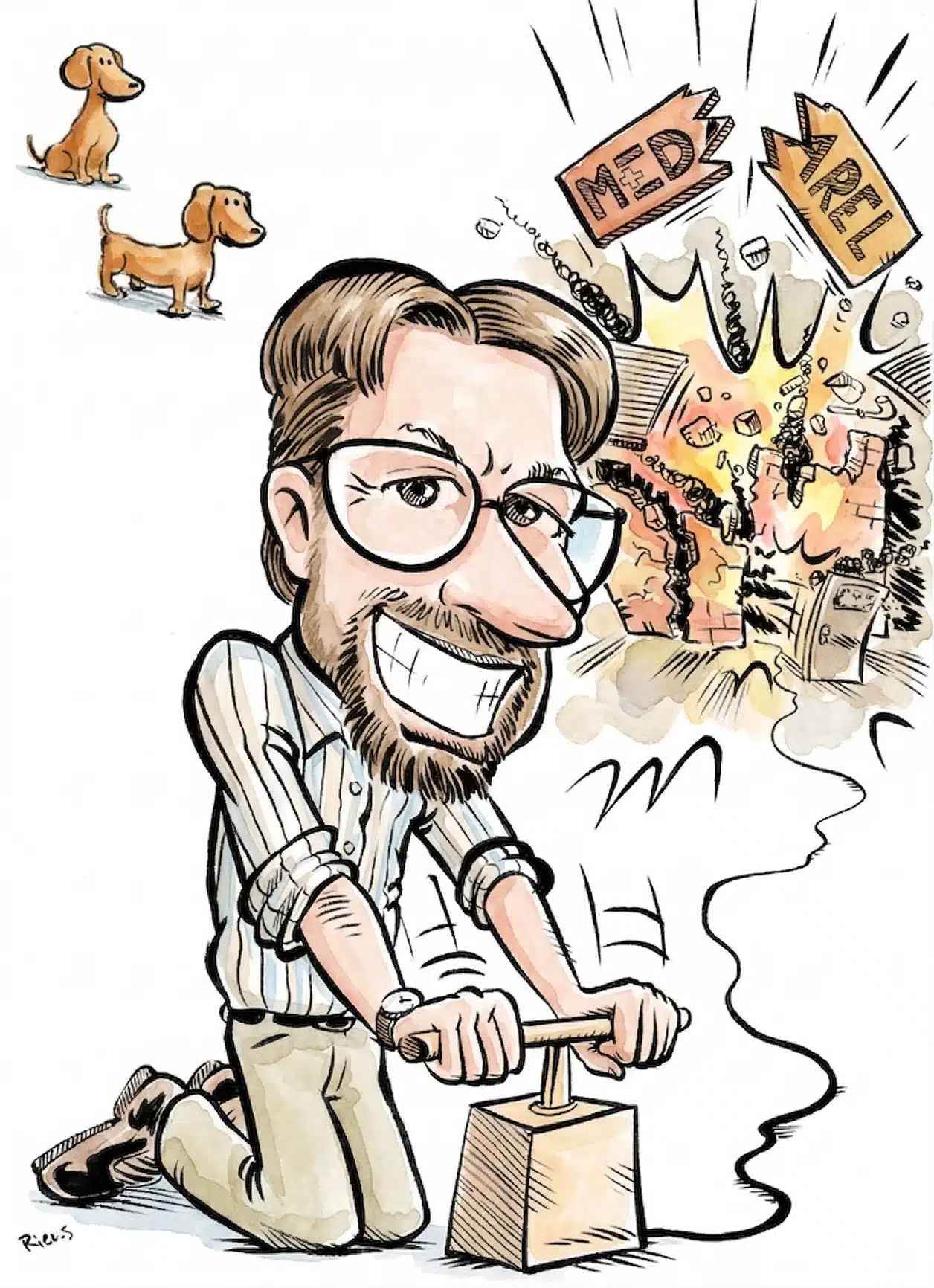 Portrait départ retraite illustré