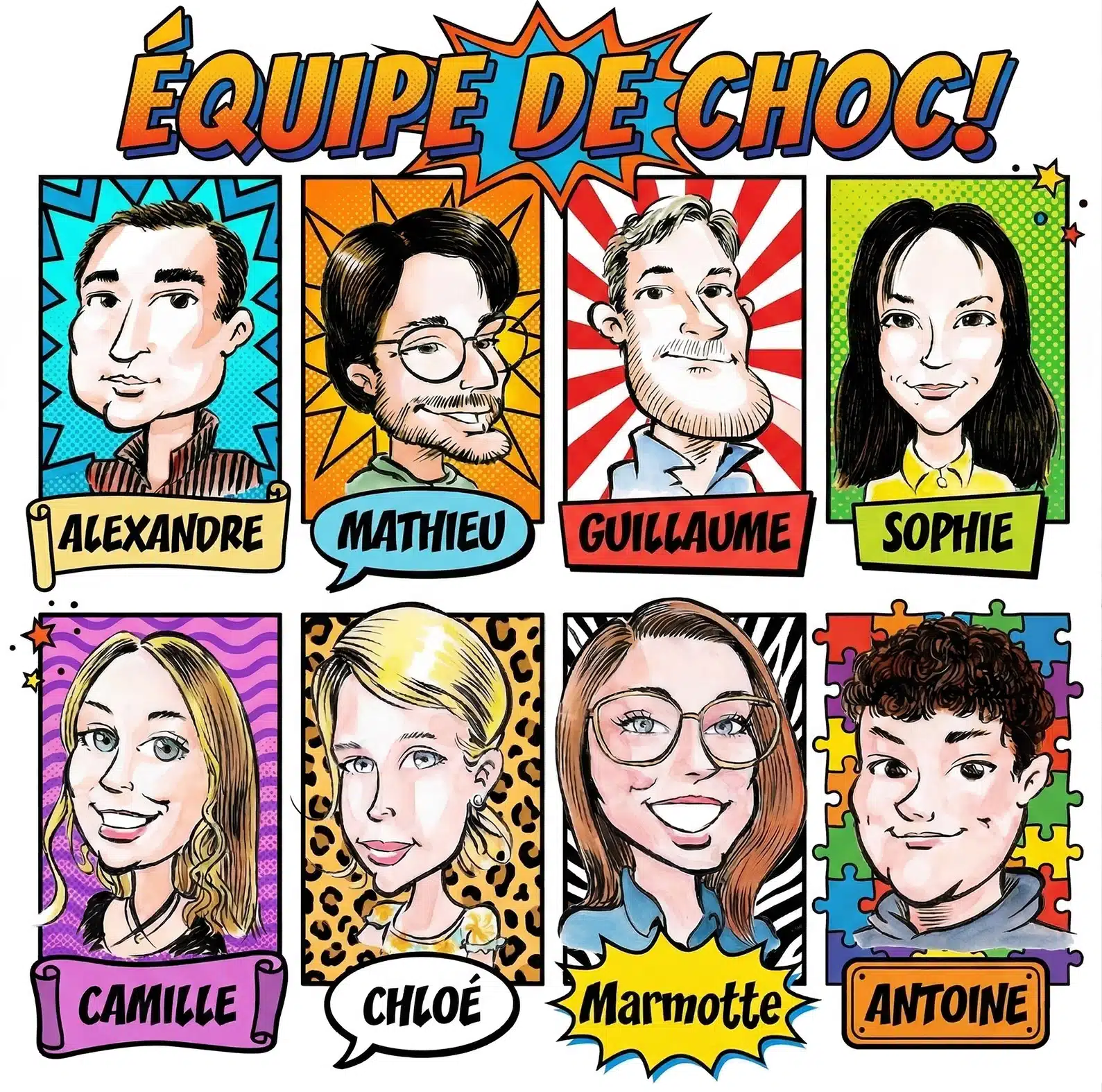 Trombinoscope team illustré, marque employeur