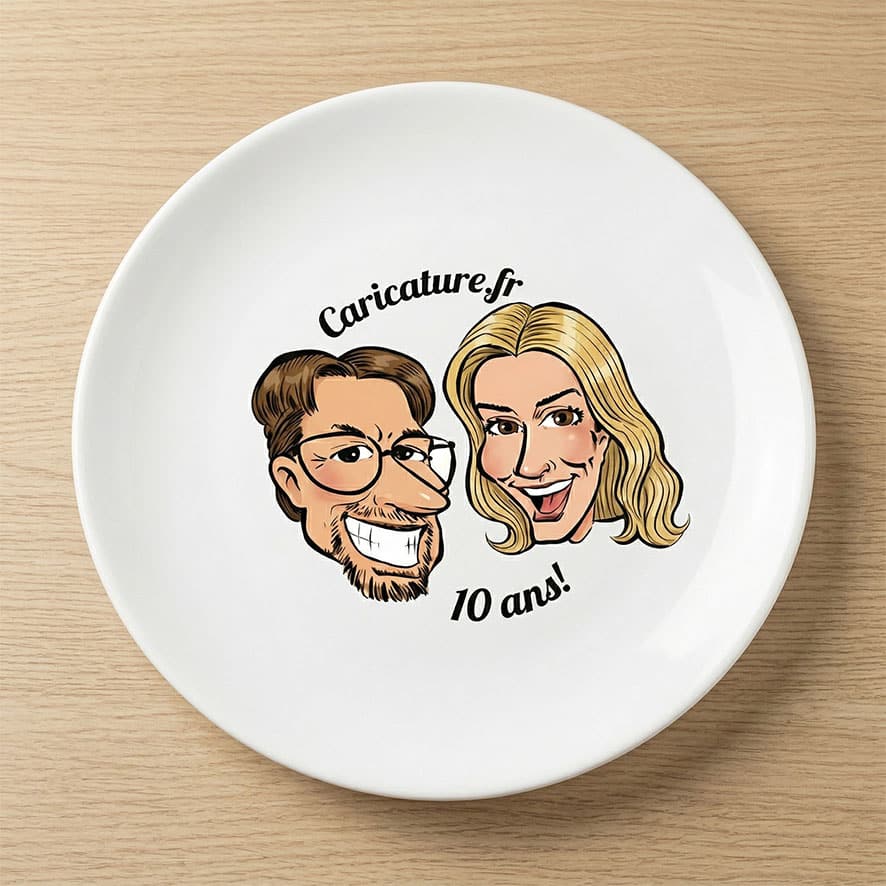 Assiette personnalisée couleur, cocktail corporate