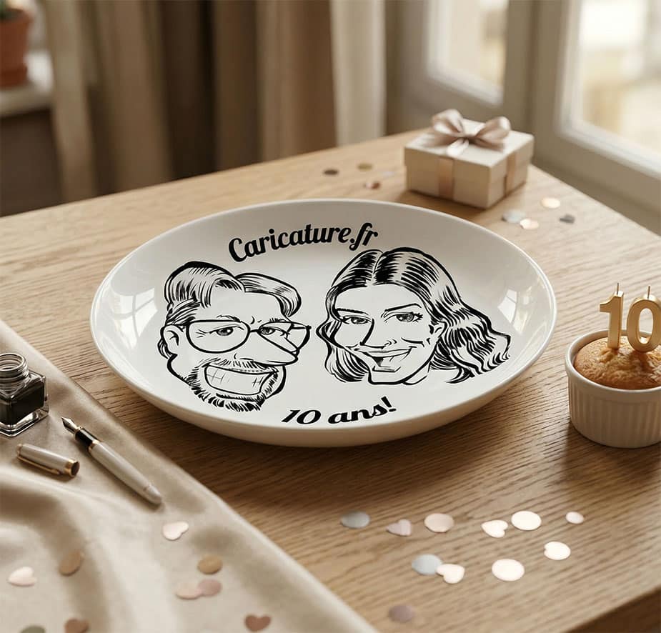 Assiette noir et blanc, dîner d'affaires traiteur