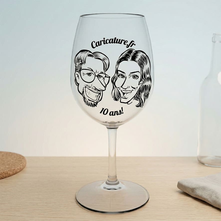 Verre à vin noir et blanc encre de Chine, prestige B2B