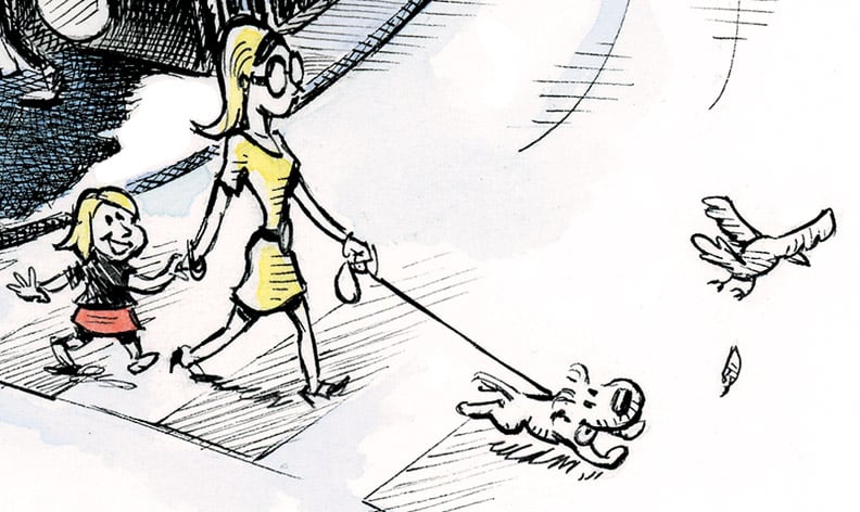 maman enfant chien