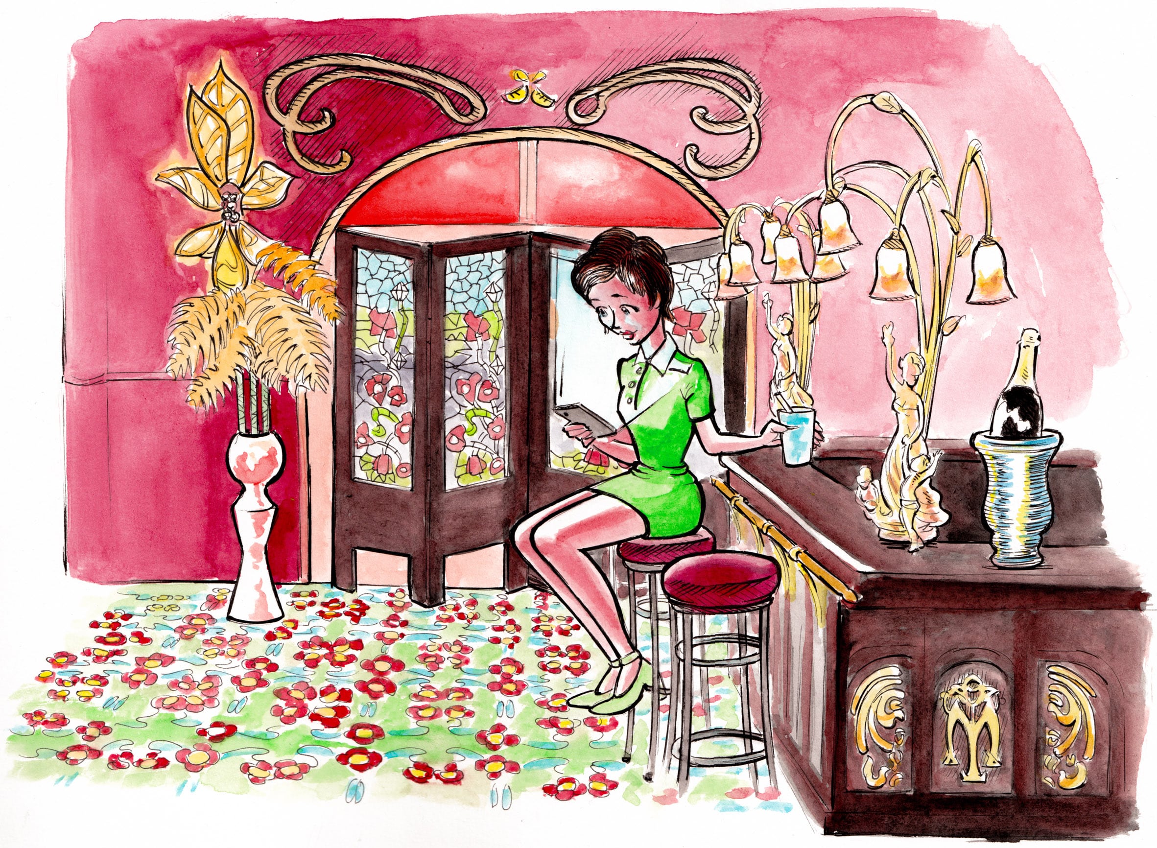 Restaurant Maxim's Paris — encre de Chine Sébastien Rieu