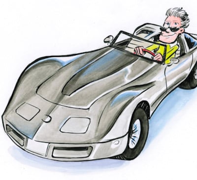 Caricature de voitures et motos